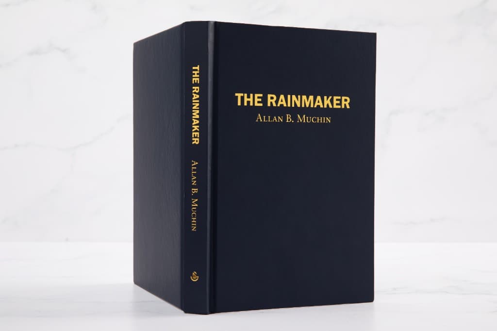 Navy hardcover with gold foil stamping