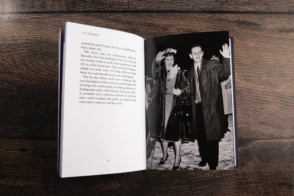 Photograph and narrative spread inside a Biograph book